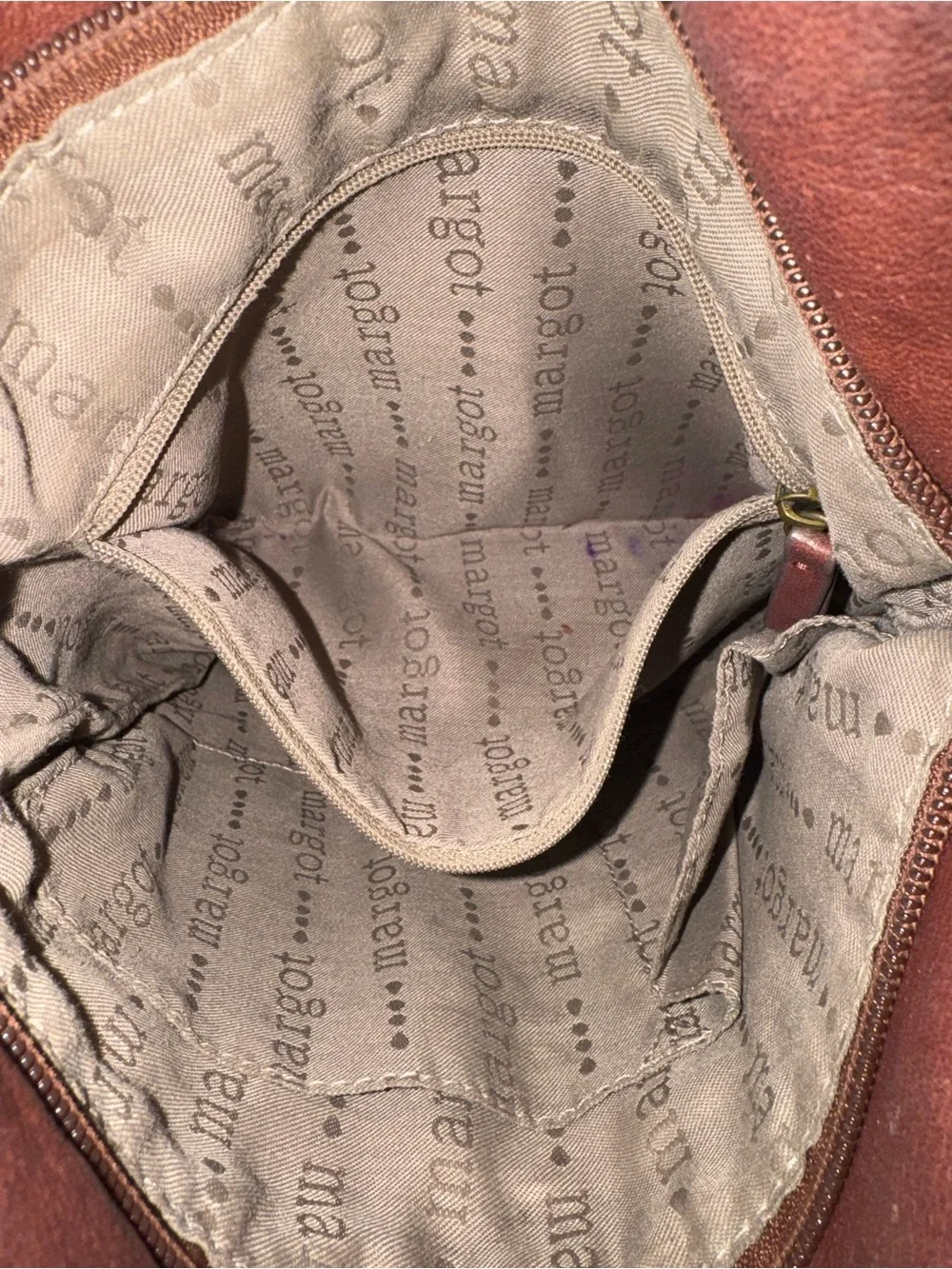 Margot Genuine Leather Crossbody Bag - Brown